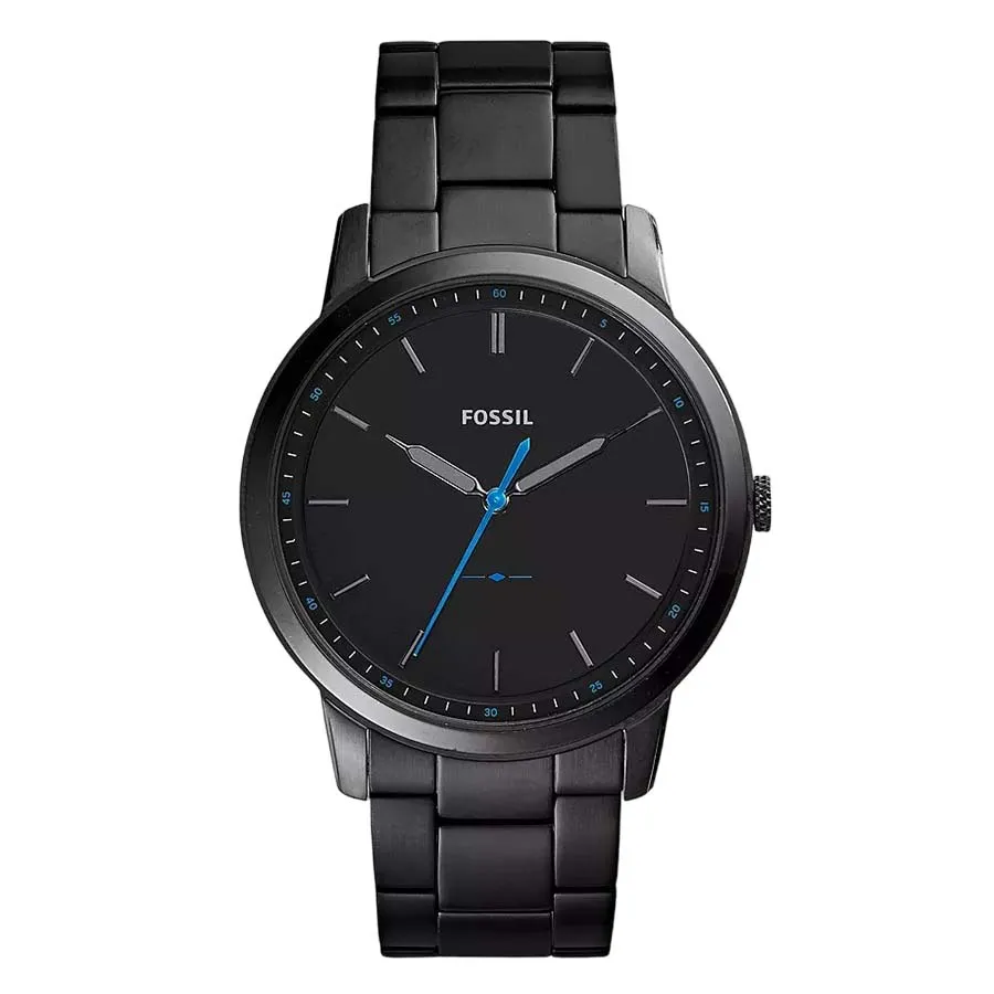 Đồng hồ Mỹ - Đồng Hồ Nam Fossil The Minimalist Slim Three-Hand Black Stainless Steel Watch FS5308 Màu Đen - Vua Hàng Hiệu