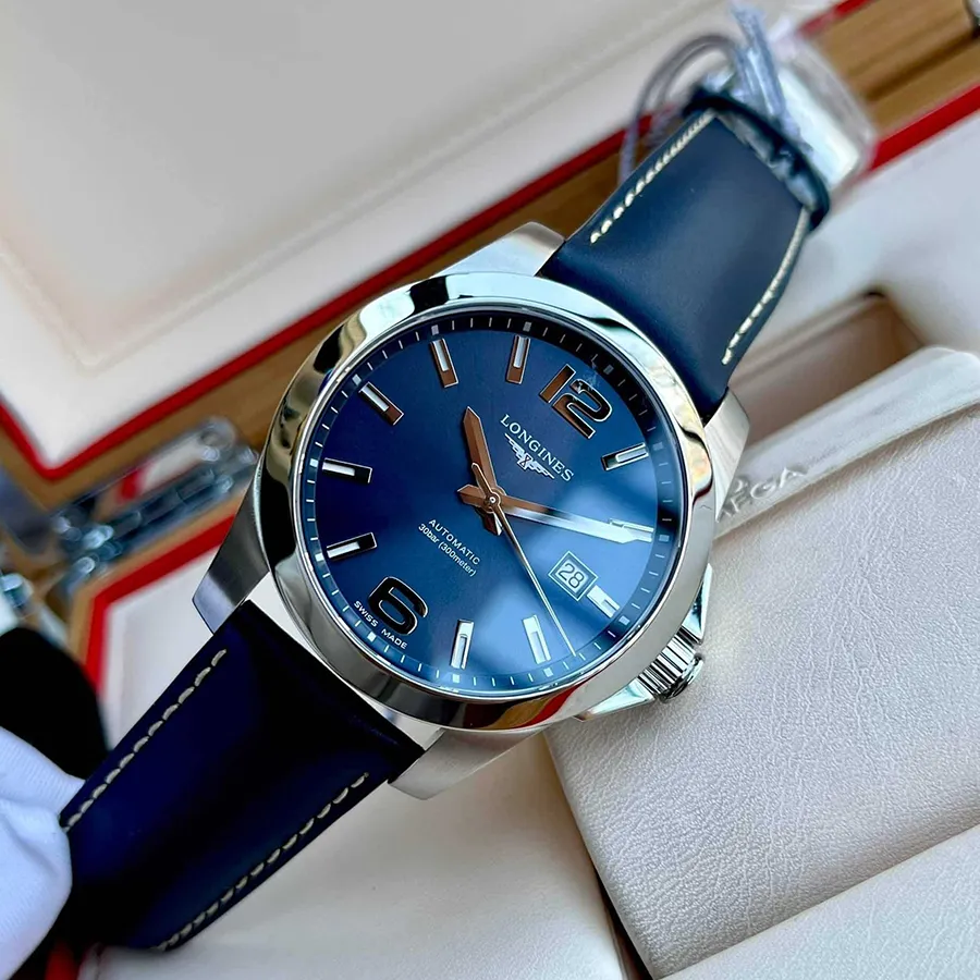 Đồng Hồ Nam Longines Conquest L3.777.4.99.0 Màu Xanh | Vua Hàng Hiệu