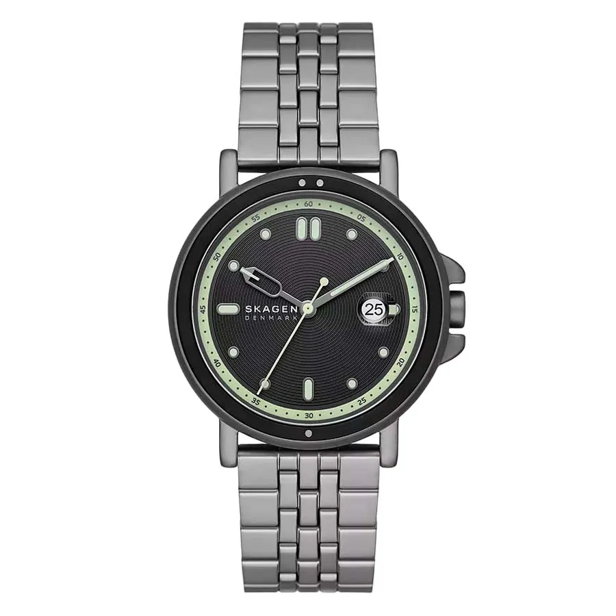 Đồng hồ Đan Mạch - Đồng Hồ Nam Skagen Signatur Sport Three-Hand Date Charcoal Stainless Steel Bracelet Watch SKW6922 Màu Xám Đen - Vua Hàng Hiệu