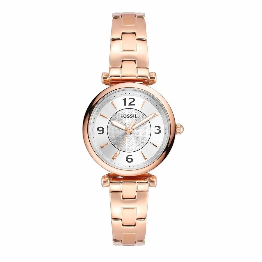 Đồng Hồ Nữ Fossil Carlie Rose Gold-Tone Stainless Steel Watch ES5202 Màu Vàng Hồng