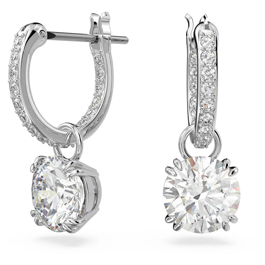 Trang sức Khuyên tai - Khuyên Tai Swarovski Constella Drop Earrings Round Cut, White, Rhodium Plated 5636717 Màu Bạc - Vua Hàng Hiệu