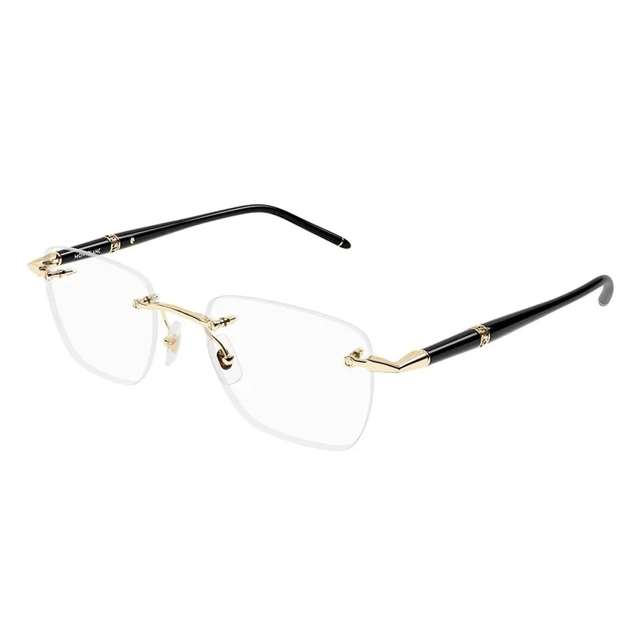 Montblanc - Kính Mắt Cận Nam Montblanc MB0346O 001 Eyeglasses Màu Đen Vàng - Vua Hàng Hiệu