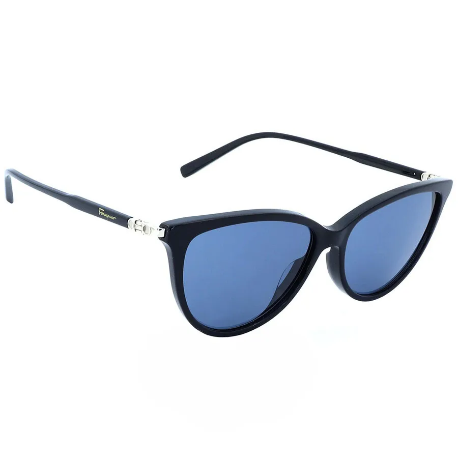 Salvatore Ferragamo - Kính Mát Nữ Salvatore Ferragamo Blue Cat Eye Ladies Sunglasses SF2870S 001 55 Màu Xanh Đen - Vua Hàng Hiệu