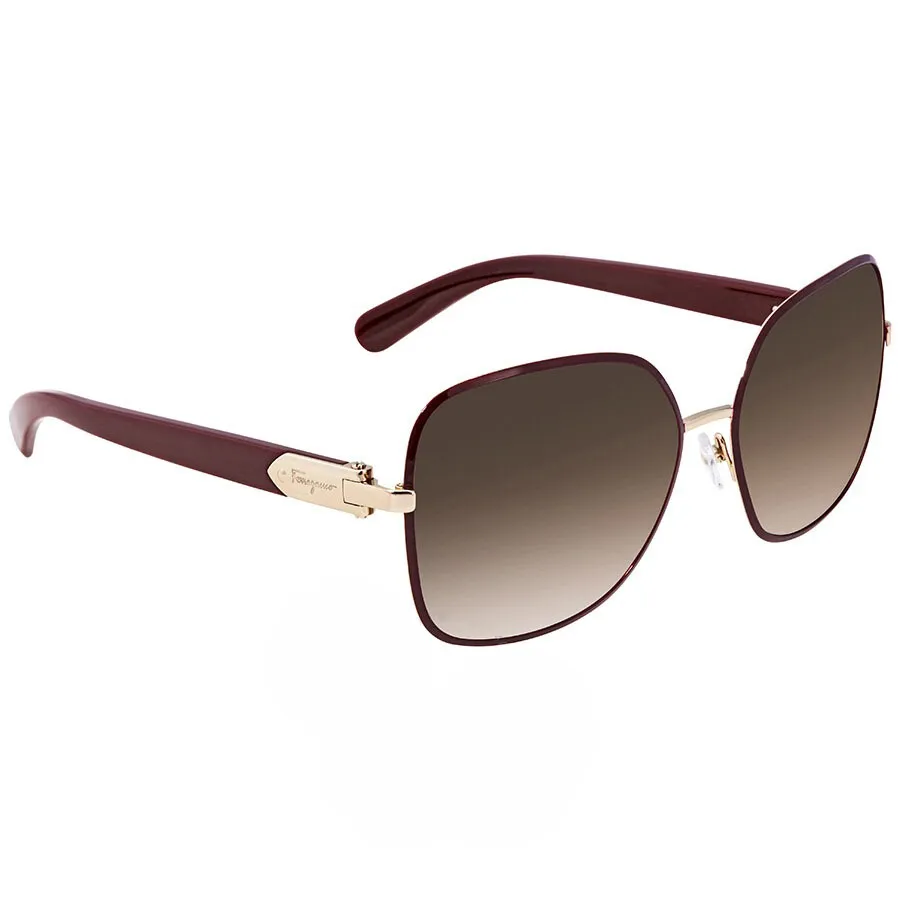 Salvatore Ferragamo - Kính Mát Nữ Salvatore Ferragamo Bordeaux Gradient Square Ladies Sunglasses SF150S 728 59 Màu Nâu Đỏ - Vua Hàng Hiệu