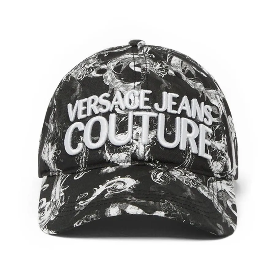 Mũ Nam Versace Jeans Couture Watercolor Couture Baseball Cap Màu Đen Trắng