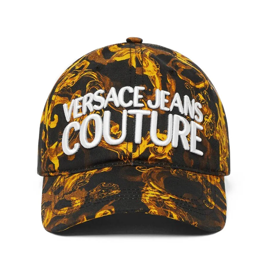 Mũ nón Nam - Mũ Nam Versace Jeans Couture Watercolor Couture Baseball Cap Màu Đen Vàng - Vua Hàng Hiệu