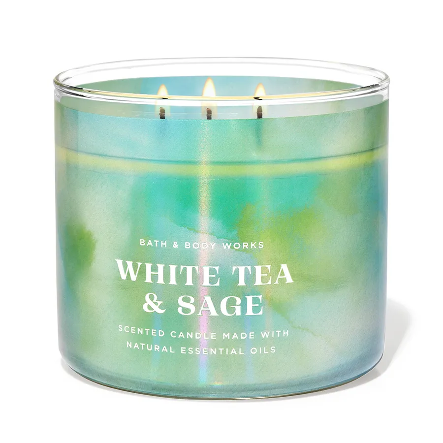 Nến Thơm Bath & Body Works White Tea & Sage 3-Wick Candle 411g
