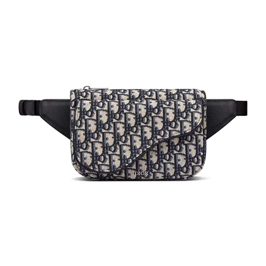 Túi xách Pháp - Túi Đeo Chéo Dior Saddle Belt Bag Beige And Black Oblique Jacquard Màu Be Đen - Vua Hàng Hiệu