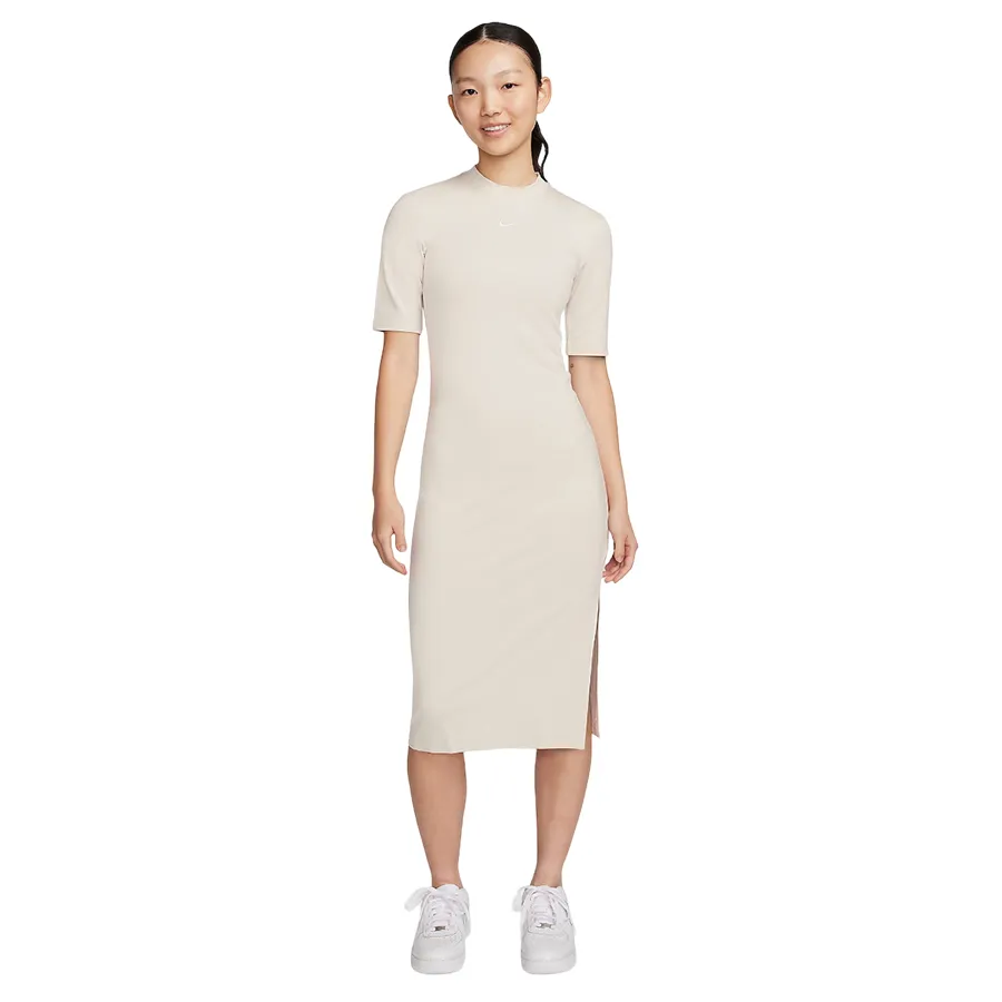 Thời trang Nữ - Váy Suông Nữ Nike Sportswear Essential Midi Dress DV7879-104 Màu Trắng Kem Size S - Vua Hàng Hiệu