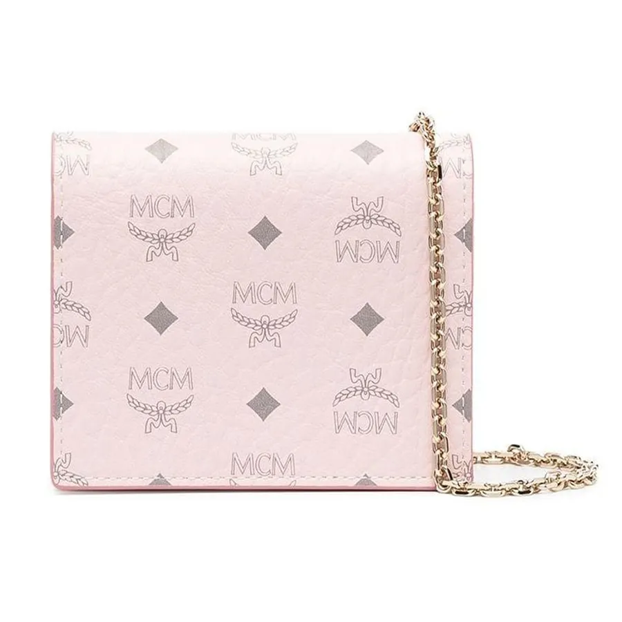MCM Da Visetos - Ví Nữ MCM Visetos Chain Strap Wallet In Pink Màu Hồng - Vua Hàng Hiệu