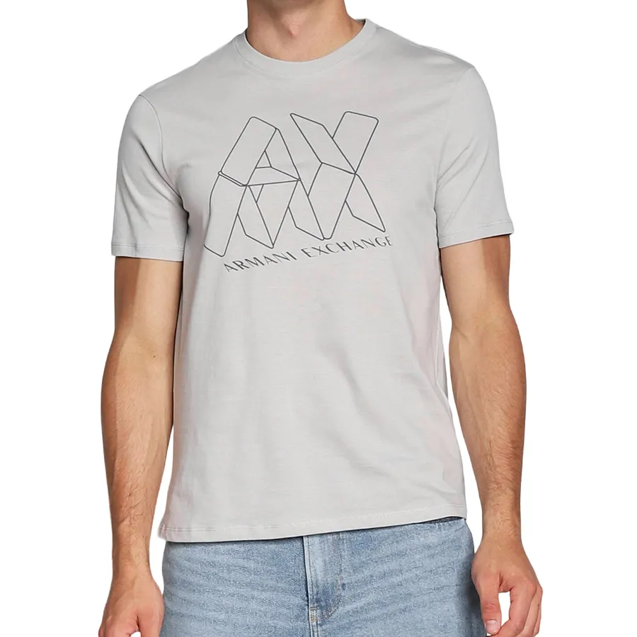 Thời trang Áo phông - Áo Phông Nam Armani Exchange T-Shirt 6LZTAL ZJ5LZ Màu Xám Size XS - Vua Hàng Hiệu