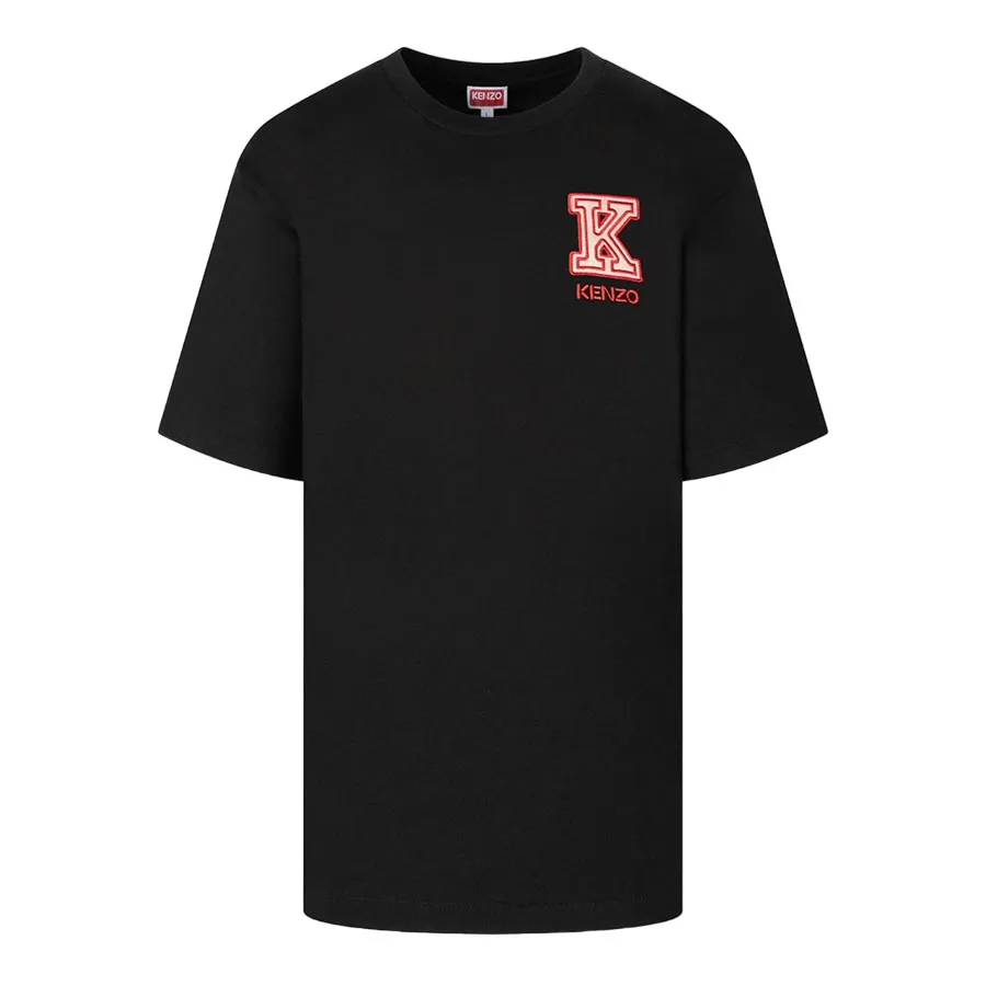 Thời trang Pháp - Áo Phông Nam Kenzo Black With Logo Patch Embroidered FD65TS1314SY 99J Tshirt Màu Đen - Vua Hàng Hiệu