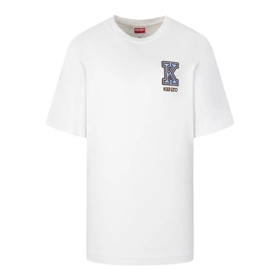 Thời trang Áo phông - Áo Phông Nam Kenzo White With Logo Patch Embroidered FD65TS1314SY 02 Tshirt Màu Trắng - Vua Hàng Hiệu