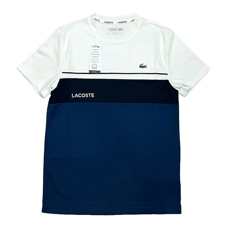 Thời trang Áo phông - Áo Phông Nam Lacoste Sport Tshirt TH9561 VT5 Màu Trắng Xanh Size 3 - Vua Hàng Hiệu