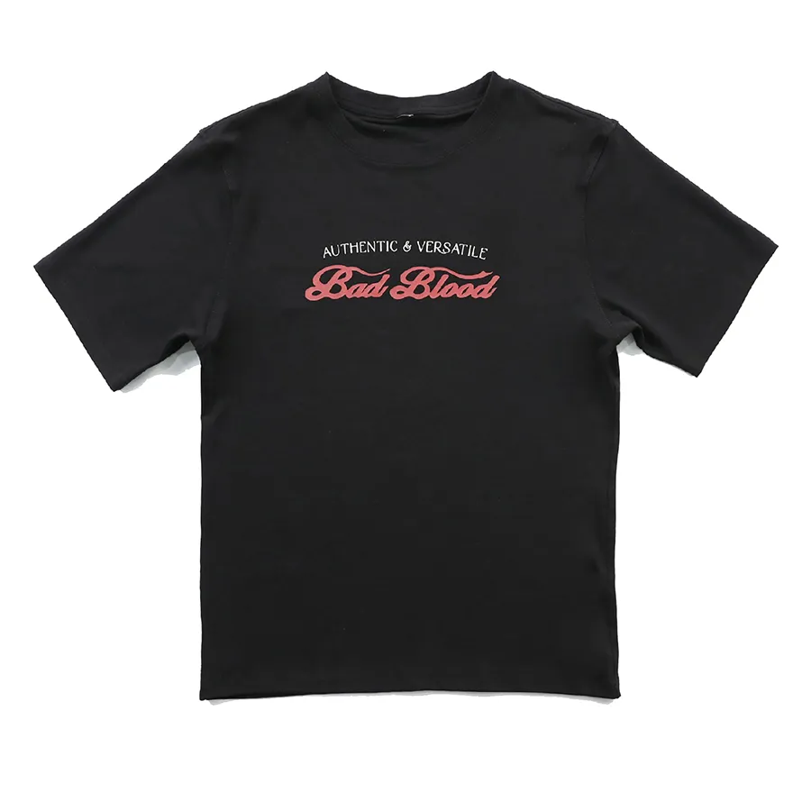 Thời trang Nữ - Áo Phông Nữ Badblood W Tee24 052 Script Logo Slim Tshirt Black Màu Đen - Vua Hàng Hiệu