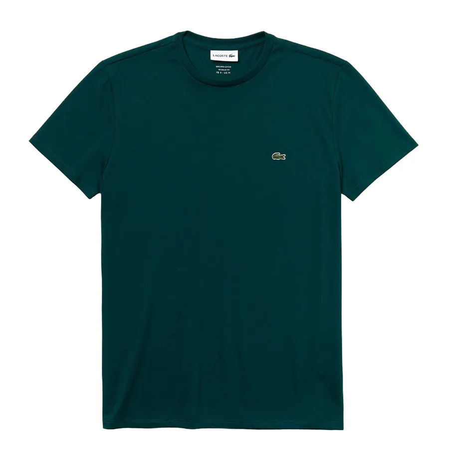Thời trang - Áo Thun Nam Lacoste Men's Crew Neck Pima Cotton Jersey T-Shirt TH6709 GFS Màu Xanh Green Size 2 - Vua Hàng Hiệu