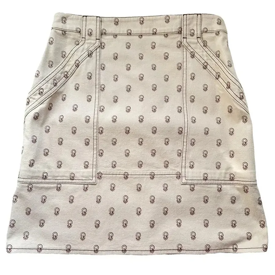 Thời trang Hermès - Chân Váy Nữ Hermès Mini Skirt Màu Be Họa Tiết Size 34 - Vua Hàng Hiệu