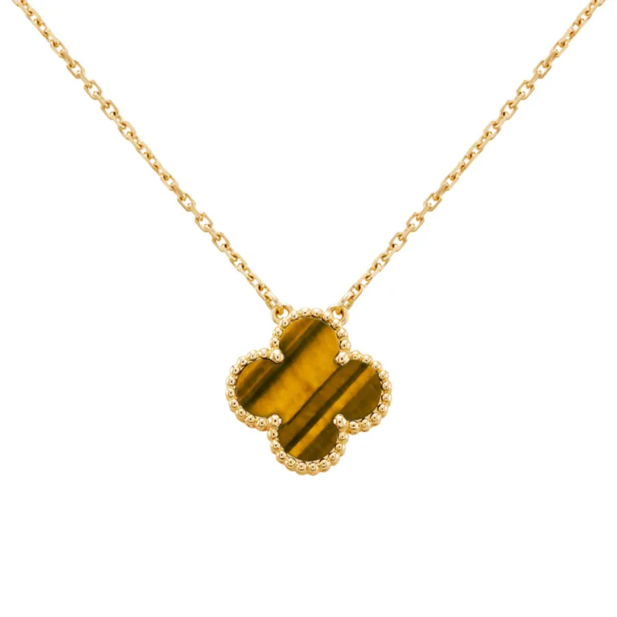 Van Cleef & Arpels - Dây Chuyền Van Cleef & Arpels Vintage Alhambra Pendant 18K Yellow Gold, Tiger Eye Màu Vàng Gold (Chế Tác) - Vua Hàng Hiệu