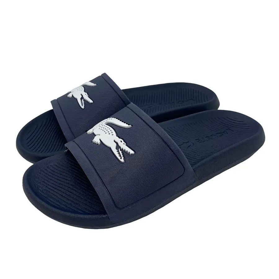 Dép Lacoste - Dép Nam Lacoste Men's Croco Synthetic Slide 37CMA0018 092 Màu Xanh Navy Size 9 - Vua Hàng Hiệu