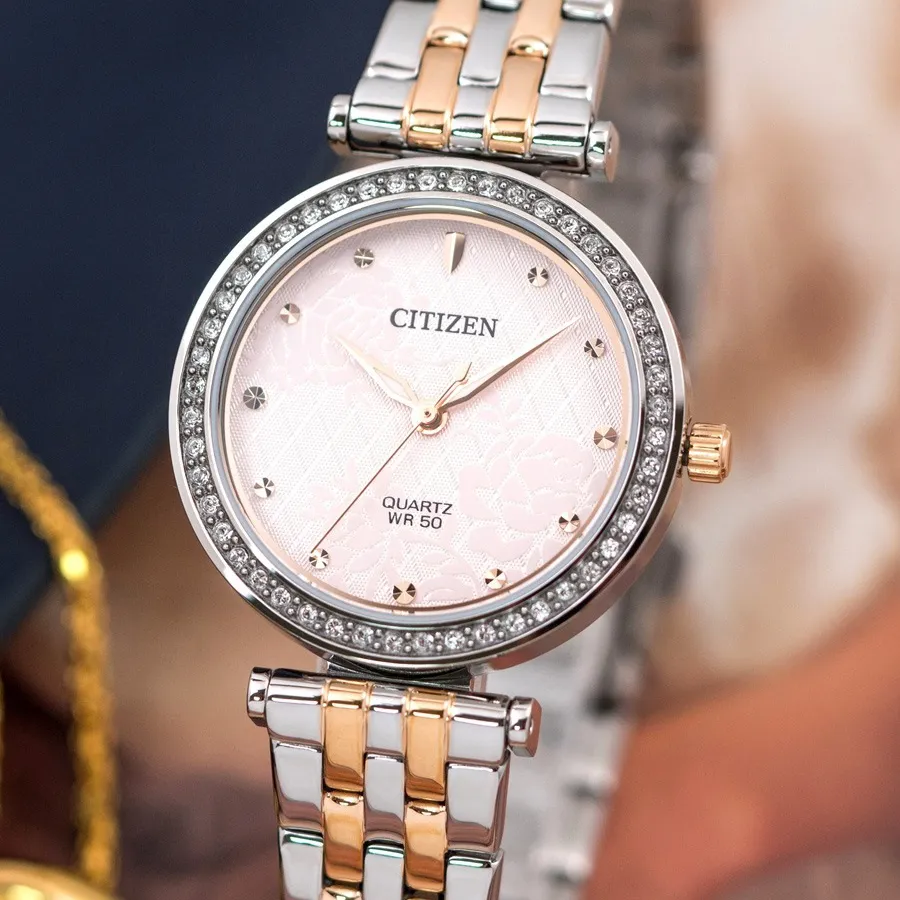 Đồng Hồ Nữ Citizen Quartz Crystal Pink Dial Ladies Watch ER0218-53X Màu Bạc  Hồng | Vua Hàng Hiệu