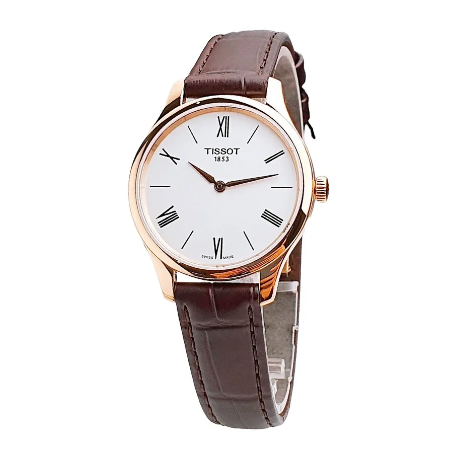 Đồng hồ - Đồng Hồ Nữ Tissot Tradition 5.5 Quartz White Dial T063.209.36.038.00 Màu Nâu Vàng Hồng - Vua Hàng Hiệu