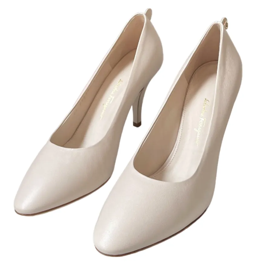 Giày Nữ - Giày Cao Gót Nữ Salvatore Ferragamo Cream Judy Stiletto Pumps Màu Kem Size 37 - Vua Hàng Hiệu