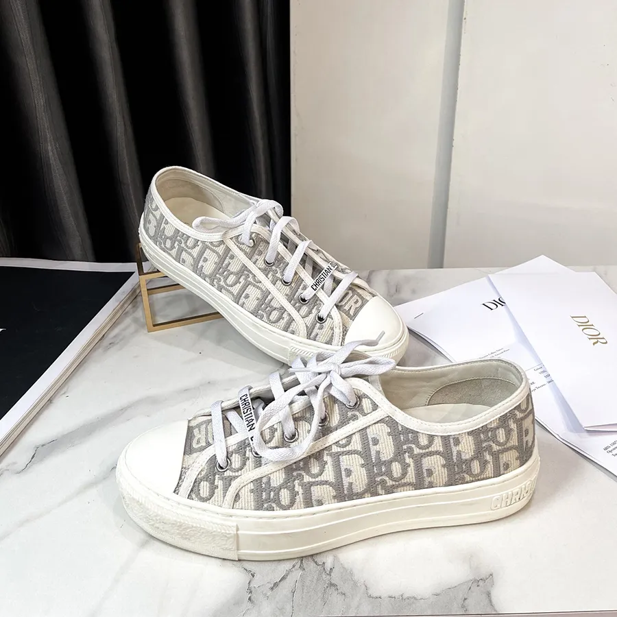 Giày Sneaker Nữ Dior Walk'N'Dior Gray Màu Xám Trắng Size 38 Vua