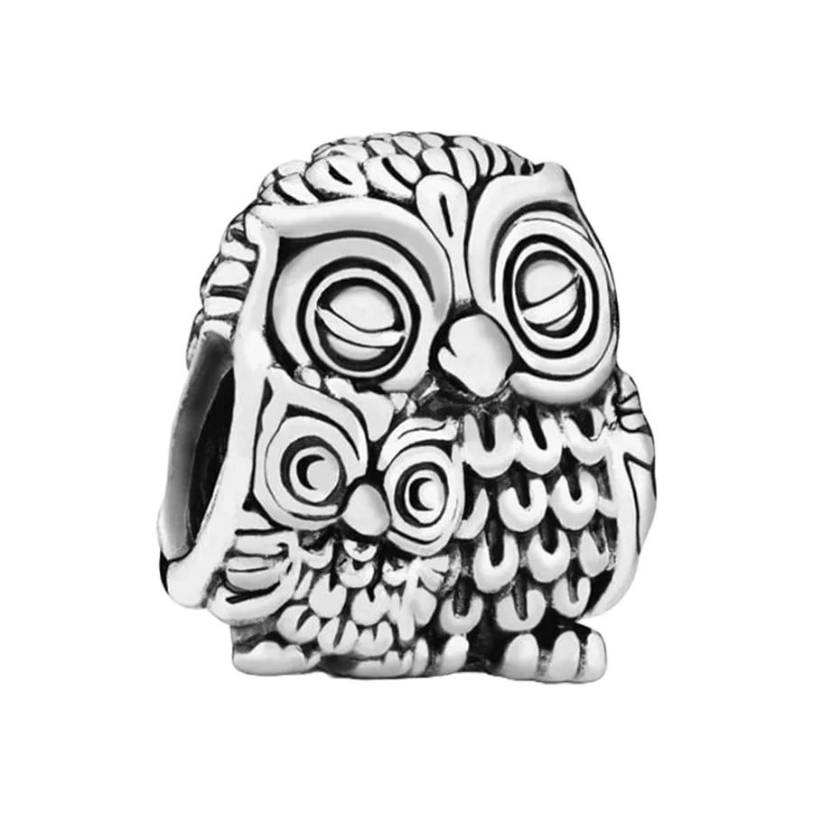 Trang sức Pandora - Hạt Vòng Charm Pandora Animals Pets Charms Charming Owls 791966 Màu Bạc - Vua Hàng Hiệu