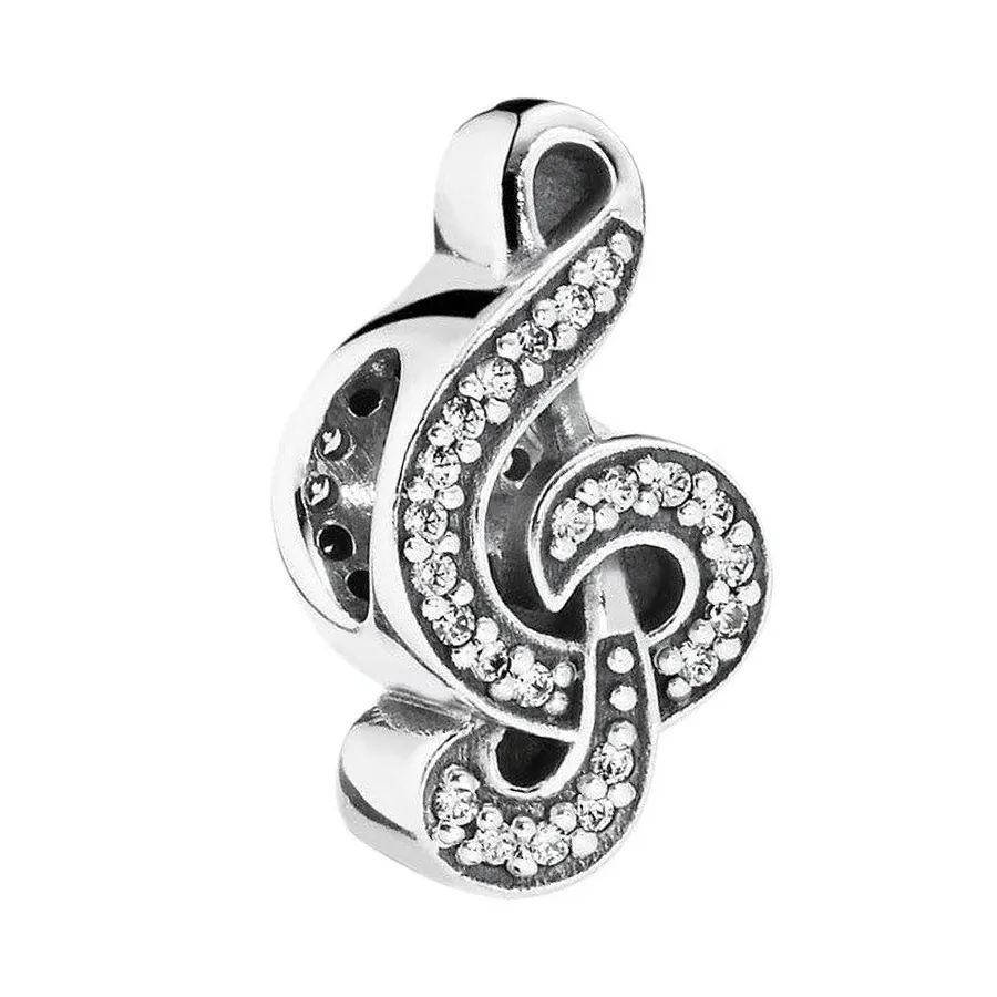 Trang sức Pandora - Hạt Vòng Charm Pandora Clef Silver Charm 791381CZ Màu Bạc - Vua Hàng Hiệu