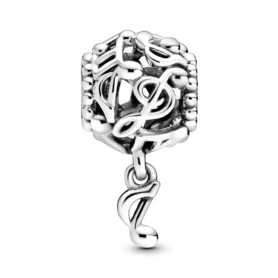 Hạt Vòng Charm Pandora Openwork Music Notes Charm 798779C00 Màu Bạc