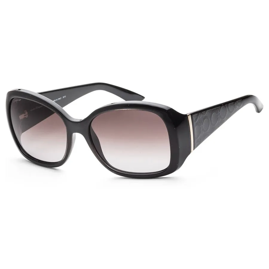 Salvatore Ferragamo - Kính Mát Nữ Salvatore Ferragamo Women Fashion 58mm Shiny Black Sunglasses SF722S-5817001 Màu Đen - Vua Hàng Hiệu
