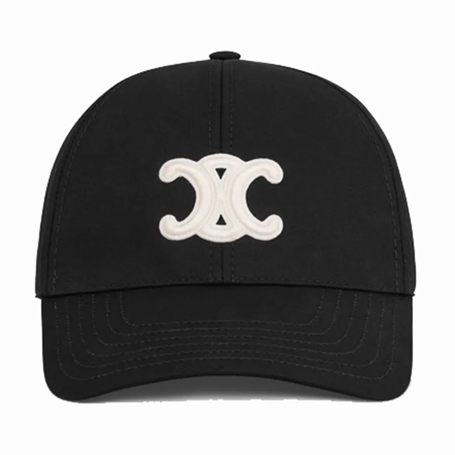 Mũ nón Pháp - Mũ Celine Triomphe Logo Embroidered Màu Đen - Vua Hàng Hiệu