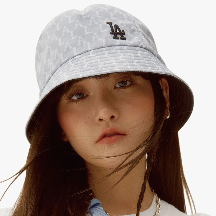 Mũ MLB Bucket 2 Mặt LA Mono 32CP31111 - 07M Màu Ghi Xám Size