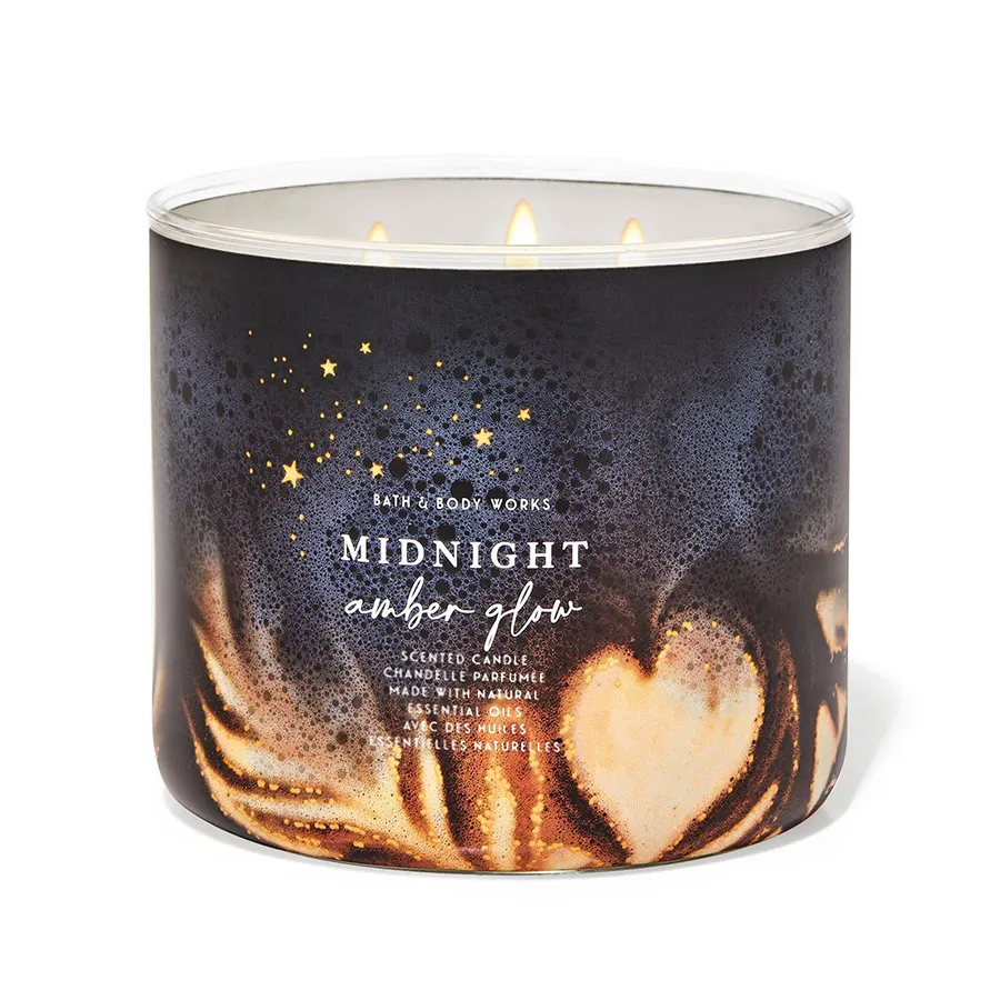 Nến thơm - Nến Thơm Bath & Body Works Midnight Amber Glow Candle 411g - Vua Hàng Hiệu