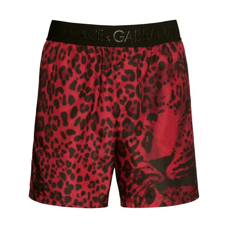 Dolce & Gabbana - Quần Short Nam Dolce & Gabbana D&G Swim Shorts M4B45T Màu Đỏ Đen Size S - Vua Hàng Hiệu