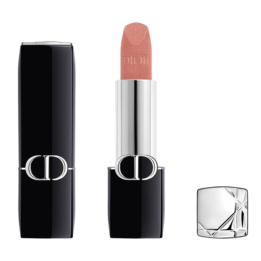 Son Môi Son lì - Son Dior Rouge Dior Velvet Finish 221 Frou-frou Màu Hồng Đất Nude - Vua Hàng Hiệu
