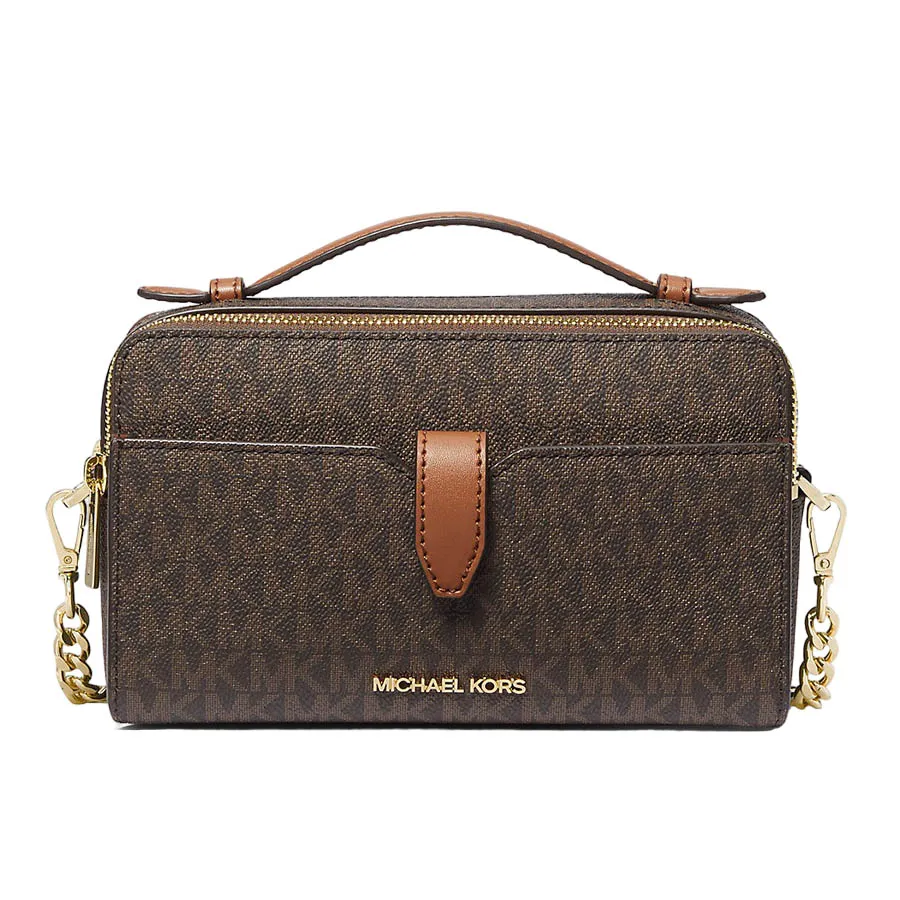 Túi Đeo Chéo Nữ Michael Kors MK Medium Logo Zip Phone Crossbody Bag
