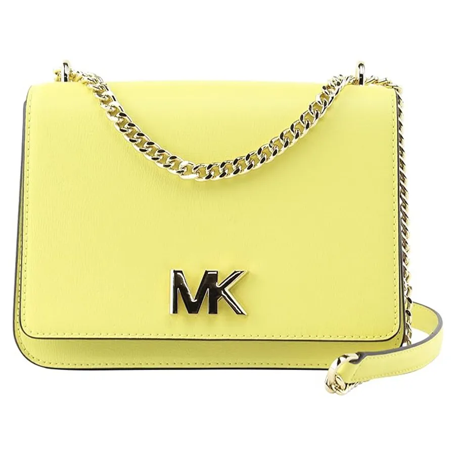 Michael Kors Vàng - Túi Đeo Chéo Nữ Michael Kors MK Moot Leather Shoulder Flap Yeallow 35S0GOXL3T Màu Vàng - Vua Hàng Hiệu