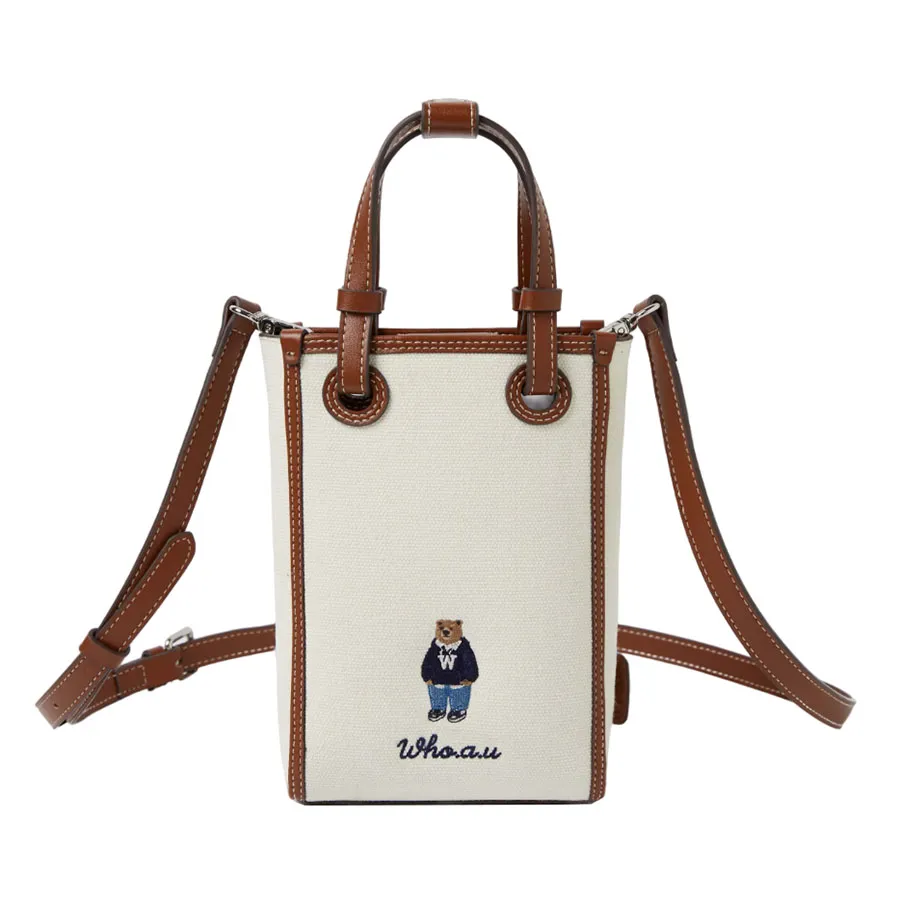 Túi xách Trắng - Túi Đeo Chéo Nữ WHOAU Steve Mini Square Crossbag WHBGE3812A Màu Trắng - Vua Hàng Hiệu