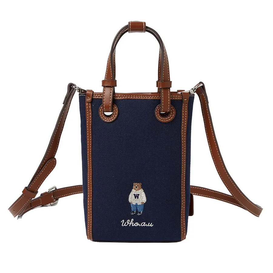 Túi xách Xanh navy - Túi Đeo Chéo Nữ WHOAU Steve Mini Square Crossbag WHBGE3812A Màu Xanh Navy - Vua Hàng Hiệu