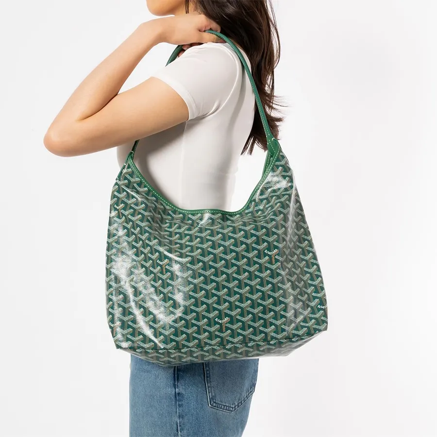 Túi Tote Nữ Goyard Hobo Bag In Goyardine Chevroches Calfskin Green