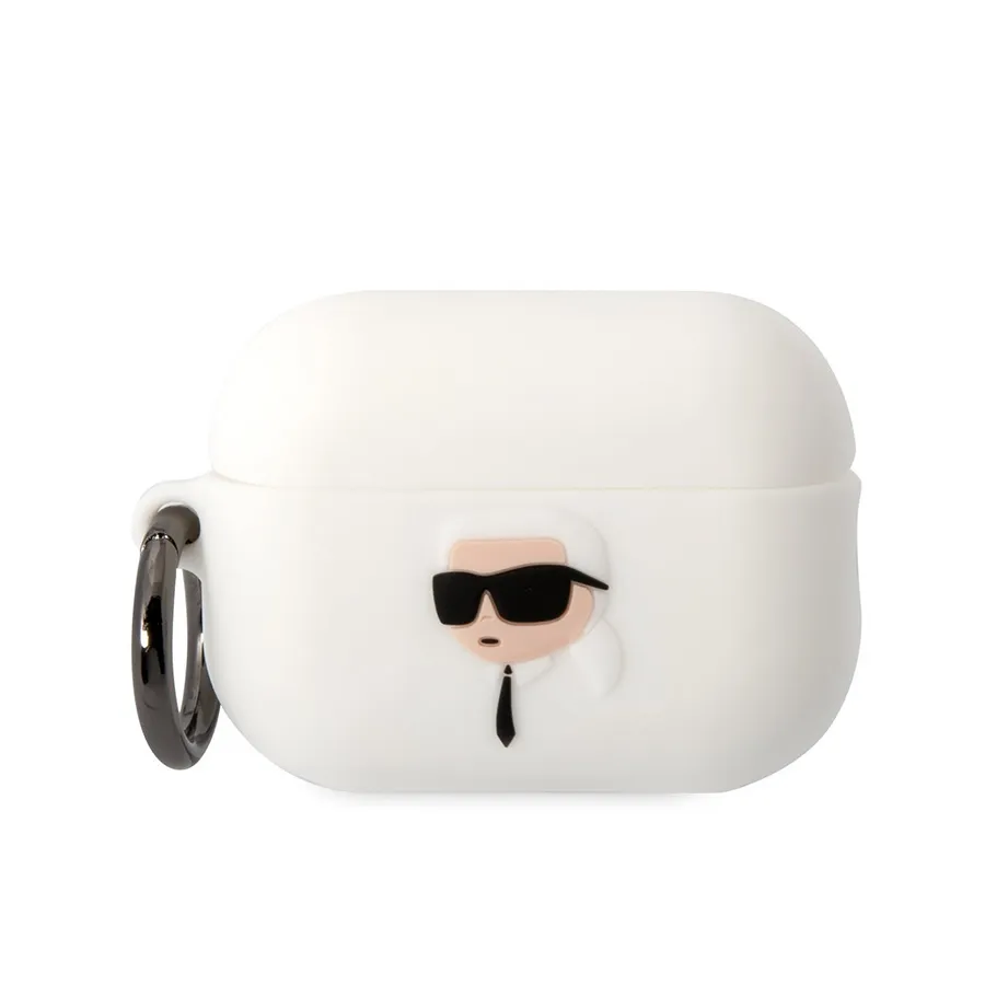 Phụ Kiện Công Nghệ - Vỏ Bọc Tai Nghe Karl Lagerfeld Silicone NFT Karl Head 3D Case AirPods Pro 2 White Màu Trắng - Vua Hàng Hiệu