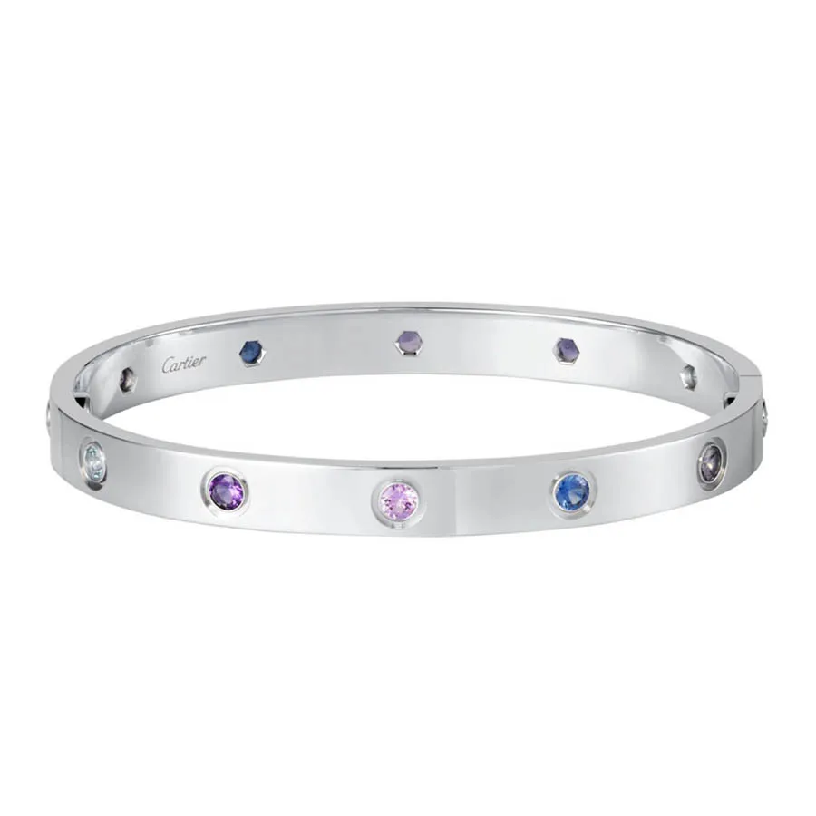 Vòng Đeo Tay Cartier Love Bracelet White Gold Màu Bạc (Chế Tác)