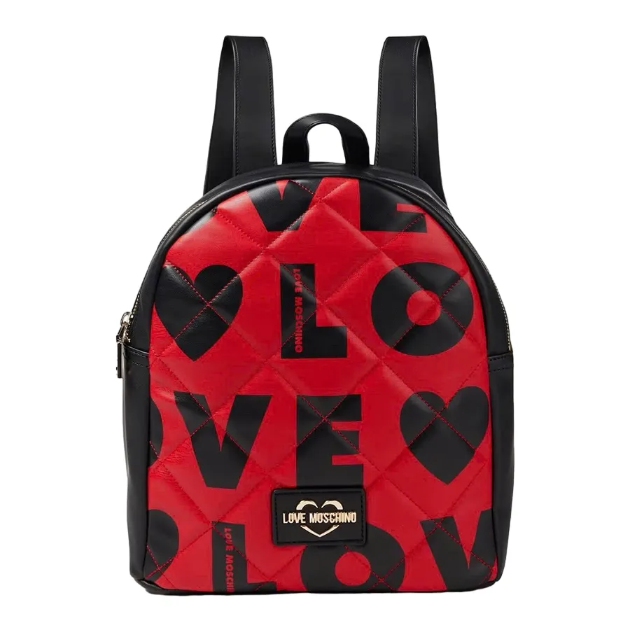 Balo Nữ Love Moschino Quilted Backpack Rosso And Nero Màu Đỏ Phối Đen
