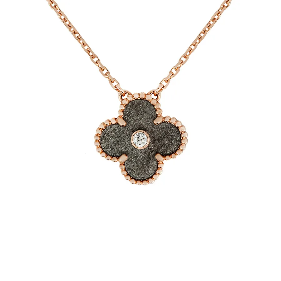 Dây Chuyền Van Cleef & Arpels Limited Edition Obsidian Vintage Alhambra Holiday Pendant VCARP9T000 Màu Vàng Đen (Chế Tác)