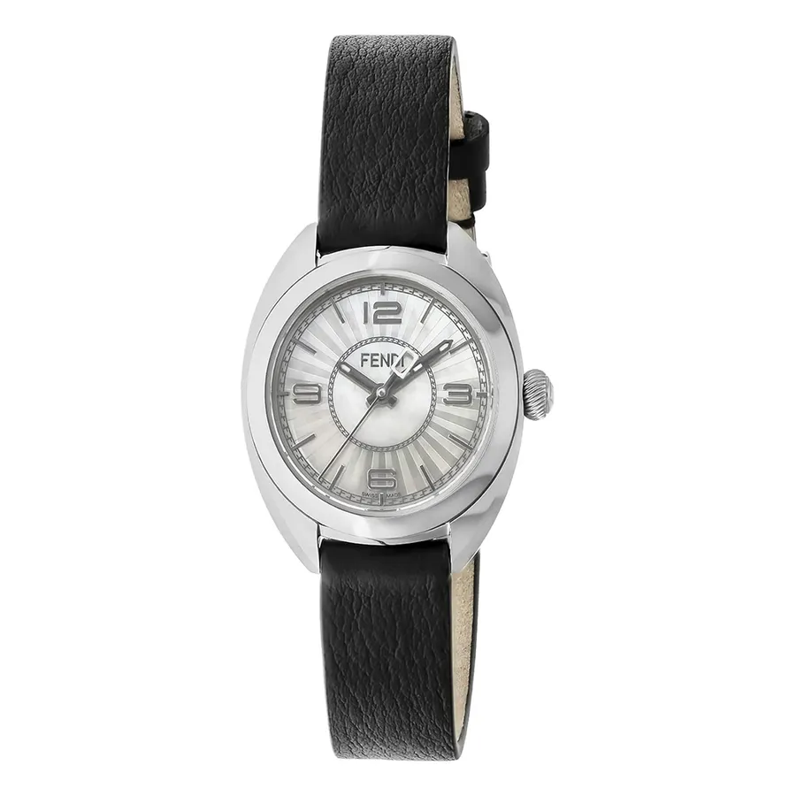 Đồng Hồ Nữ Fendi Momento Mother Of Pearl Dial Black Leather F217024511 Màu  Đen Bạc