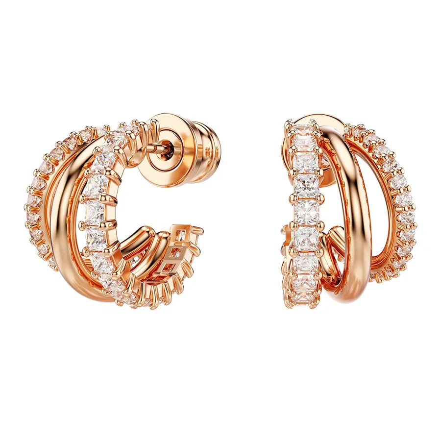 Khuyên Tai Nữ Swarovski Rose Gold Tone Hyperbola Earrings Màu Vàng Hồng ...