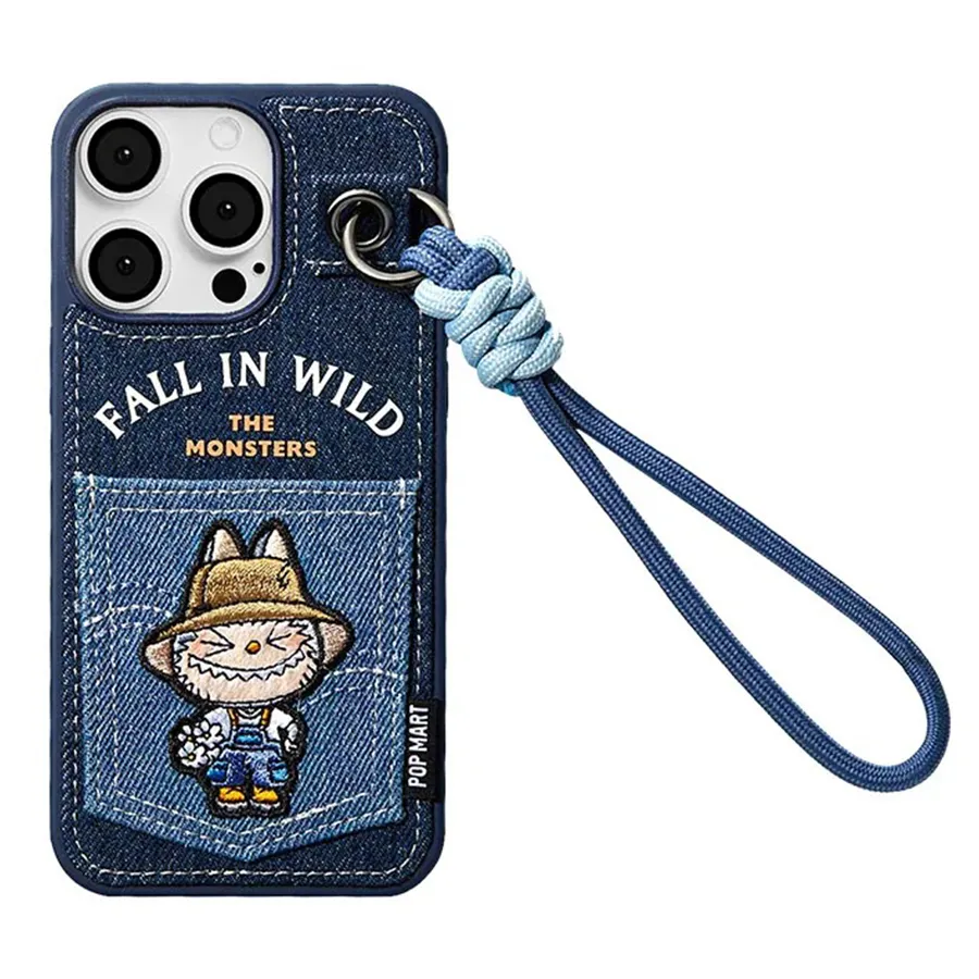 Ốp Điện Thoại Pop Mart Labu The Monsters Fall In Wild Iphone 15 Pro Max Màu Xanh Denim