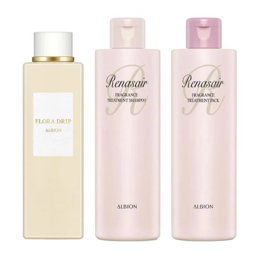 Set Dầu Gội, Dầu Xả, Nước Dưỡng Tinh Chất Albion Flora Drip 160