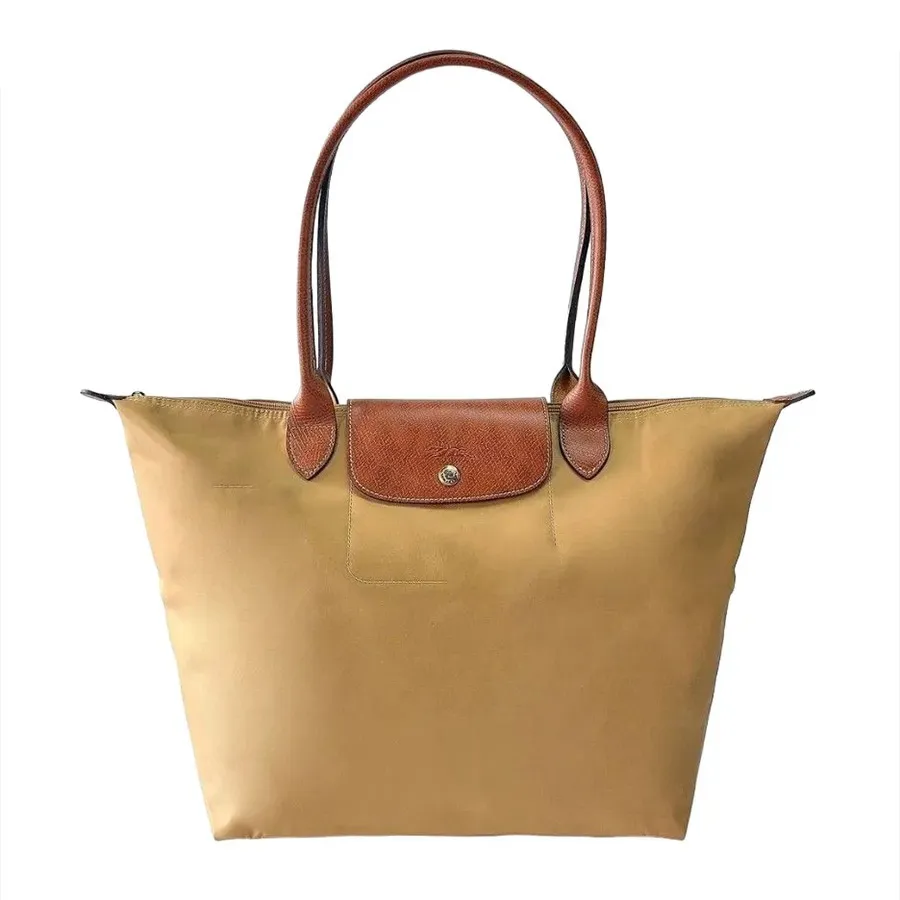 Túi Xách Nữ Longchamp Le Pliage Large Beige With Handle Chamois Màu Nâu Cafe